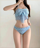 2色 3点式セット ビキニ水着ベアトップ花柄セクシーワンピースエレガント気質 体型カバー WQ7-GM-adn003