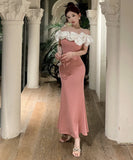 【3色】膝丈ドレス キャバドレス ワンショルダー 宴会 着痩せ セクシー おしゃれ YH2-ZED885368DXH238B