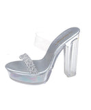 【2色】ハイヒール パンプス 透明感 キラキラ スリッパ 美脚効果 歩きやすい 流行り OL 百掛け ヒール 靴 WQ5-HS3001-2