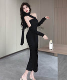 【3色】ロングドレスタイトドレスベアトップセクシーエレガント気質キャバクラ宴会パーティー WQ2-ZED886088GT513