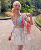 三角ビキニ水着ビキニ花柄ホルターネックセクシー2点式谷間見せビーチ海タンキニモノキニ WQ7-XYX-SYS1282