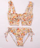 3点式セットビキニ水着花柄三角ビキニSNS話題モノキニカワセクシー温泉ビーチ海 WQ7-YJ-W002