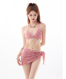 3点セット ビキニ 水着 モノキニ おしゃれ 肌見せ 可愛い 温泉 海辺 チェーン YH7-JCL-A15