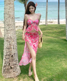 3点式セットビキニ水着花柄ワンピースフリル体型カバー高級感セクシー温泉ビーチ海旅行SNS話題タンキニ WQ7-LTJ254161