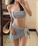 3色3点式セットベアトップ水着ビキニワンピースカワセクシーモノキニ温泉ビーチ海 WQ7-CF-SY1333