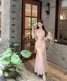 ロングドレスキャミワンピマーメイドドレス花柄セクシーチュールかわいいレースおしゃれ WQ2-CD6-141-91980600