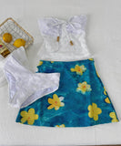 3点式セット2色ビキニ水着ベアトップ花柄セクシーワンピースエレガント気質 WQ7-DP-A10427