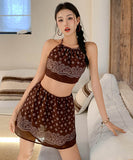 bikini水着ワンピホルターネック大人可愛い個性感SNS話題モノキニタンキニホルターネックビーチ海温泉 WQ7-XYX-A820