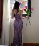 ロングドレス花柄キャミワンピレースセクシーエレガントマーメイドドレス肌見せ高級感旅行 WQ2-CD6-143-71390690