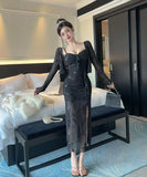 【4色】ロングドレス キャバドレス 2点セット  ボディコン エレガント メッシュ ナイトウェア パーティー 指名 JC2-DD5517