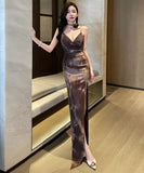 ロングドレス パーティードレス 高級感 宴会  脚長効果 MY2-YM9153