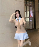 【秋新作】ミニドレス キャバドレス プレッピースタイル  ウエストマーク プリーツスカート 大人可愛い デート LW2-XKDD335A-3139-Sep21