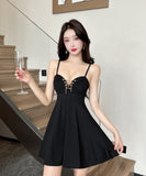 【3色】ミニドレス ダイアモンド キャバドレス 谷間見せ party YH2-DD5775
