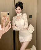 【2色】ミニドレス おしゃれ Vネック キャバドレス セクシー レース party YH2-DD5924