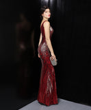 【6色】ロングドレス セクシー 着痩せ 気質 誕生日 演奏会 宴会 ウェディング YH2-YEY18277#