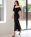 ロングドレス キャバドレス ワンショルダー セクシー 着痩せ おしゃれ YH2-ZED889681BH538