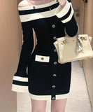 Lady's coco ミニドレス キャバドレス セクシー ギャル ニット オフショル タイトシルエット LW2-OYF66217