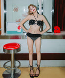 ビキニモノキニ水着セクシーホルターネックフリル大人可愛い海ビーチ温泉 WQ7-SD3507