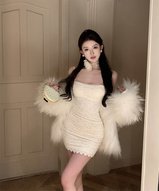 【2色】キャミワンピミニドレス花柄セクシー肌見せ着痩せレースナイトクラブ WQ2-SJHY10151