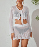 【上下セット】サンドレス ミニドレス 谷間見せ おしゃれ クロシェ編み hot girl WQ2-CM82457