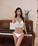 3点セット ビキニ 水着 Vネック 編みビキニ 海辺 INS話題 セクシー おしゃれ YH7-JX-24A710JX28