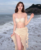 3点式セットビキニ水着モノキニホルターネック谷間見せセクシービーチ海モノキニタンキニ旅行 WQ7-FH-WEI001