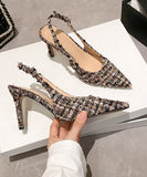 【2色】ハイヒールツイードパンプスエレガントセクシーパーティー高見え WQ5-FZ999-6