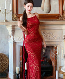 Lady's coco ロングドレス キャバドレス セクシー レース スリムフィット 背中あき 結婚式 二次会 披露宴 パーティー 上品 LW2-CD6-143-71900580