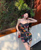 キャバドレスミニドレスキャミワンピ花柄セクシー指名チュール非対称フリルレース肌見せ WQ2-CD5-109-81690480