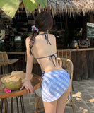 3点セット ビキニ 温泉 韓国っぽ 水着 着痩せ セクシー おしゃれ ホルターネック WQ7-SD2440