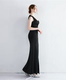 【5色】ロングドレス 不規則 セクシー 肌見せ 演奏会 宴会 マーメイドドレス YH2-YEY18933#