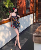 キャバドレスミニドレスキャミワンピ花柄セクシー指名チュール非対称フリルレース肌見せ WQ2-CD5-109-81690480