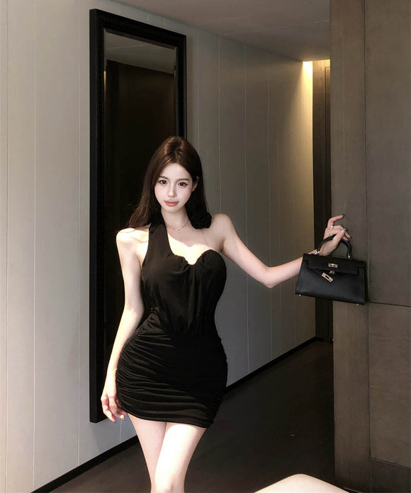 ミニドレスセクシーキャバドレスホルターネックフラワーパーティードレスナイトクラブ谷間見せ WQ2-ZED888039DXH342