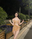 3点式セットビキニ水着花柄三角ビキニSNS話題モノキニカワセクシー温泉ビーチ海 WQ7-YJ-W002