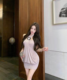 ミニドレスキャバドレスホルターネックタイトドレスセクシー着痩せ気質ナイトクラブ WQ2-XKD-D445-2273-Apr16