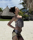 水着bikiniベアトップモノキニタンキニ温泉チック柄セクシービーチ海 WQ7-DP-A10385