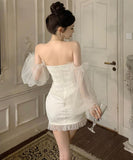 ミニドレス キャバドレス オープンショルダー ロマンチック おしゃれ セクシー YH2-ZED888329DXH238A