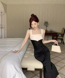 膝丈ドレスエレガントセクシー女子力宴会パーティー気質おしゃれスークエアネック WQ2-DD6463