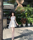 ミニドレスAラインレース着痩せ気質大人可愛いセクシー気質高級感同伴 WQ2-XKD-D355-6893-May18