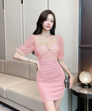 【3色】ミニドレス キャバドレス キャミワンピ セクシー カラーブロック ボディコン 指名 キャバクラ風 JC2-YM8864