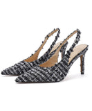 【2色】ハイヒールツイードパンプスエレガントセクシーパーティー高見え WQ5-FZ999-6