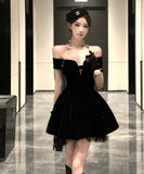 Lady's coco ミニドレス キャバドレス セクシー オフショルダー×リボン付きドレス  ウエストマーク   上品エレガント パーティー デート LW2-DD5938