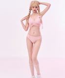 3点セット ビキニ かわいい 水着 ニット セクシー Vネック 温泉 海辺 YH7-FH-NI