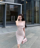 ミニドレスキャバドレスチュールワンショルダーセクシーパーティー指名ナイトクラブキャバクラ WQ2-ZED883280DXH502