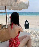 【2色】水着モノキニセクシータンキニビキニビーチ海ホルターネックバックレス旅行温泉露出控え 花柄 体型カバー WQ7-YQ-HHB475KYLL