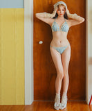 3点セット ビキニ 温泉 hotgirl 水着 着痩せ セクシー おしゃれ ホルターネック WQ7-SD3501