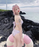 ビキニ セクシー 花柄 モノキニ 海辺 韓国っぽ 可愛い 水着 温泉 YH7-CF2382
