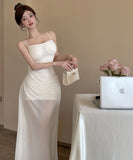 【3色】ロングドレスキャミワンピセクシーレースチュールキャバドレスキャバクラ着痩せパーティー指名 WQ2-DD4356