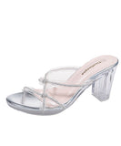 【2色】ハイヒール パンプス キラキラ スリッパ 美脚効果 歩きやすい 流行り OL 百掛け ヒール 靴 WQ5-HS6908-3