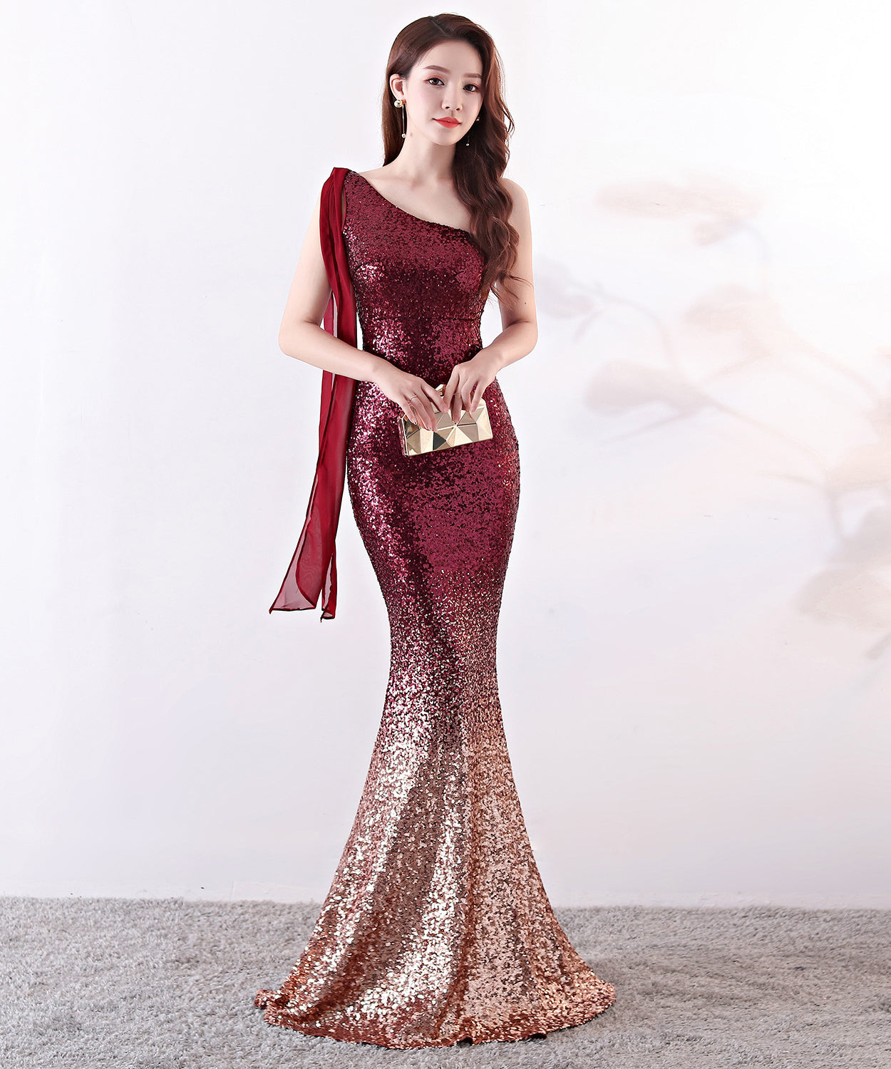 【3色】ロングドレス 高品質 キラキラ ナイトドレス 宴会 グラデーションカラーYH2-YEY8118#